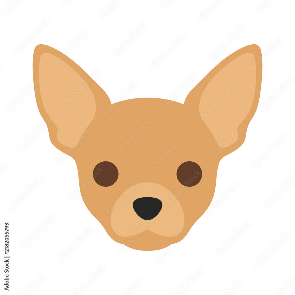 Obraz premium Minimalist Brown Chihuahua Head Vector Icon for Graphic Design Projects