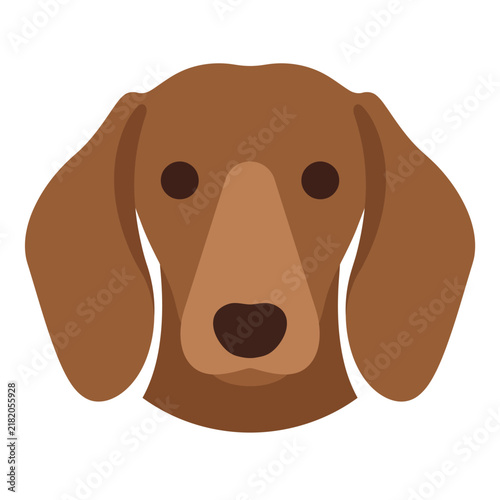 Minimalist Brown Dog Head Icon Vector Illustration for Graphic Design