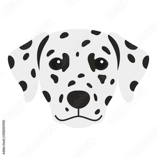Stylized Flat Dalmatian Dog Face Icon for Minimalist Graphic Design Work