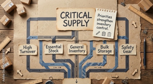 Critical Supply Inventory Management Pathways in a Warehouse Network