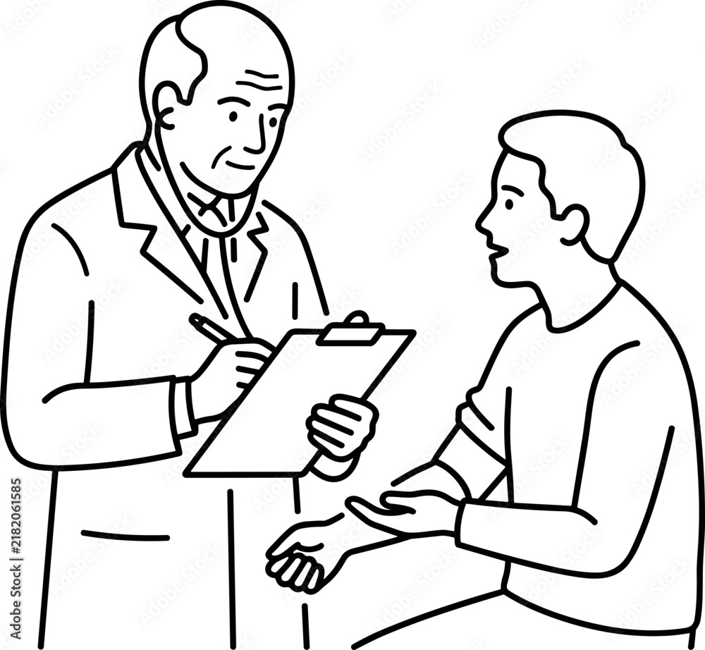 Fototapeta premium Doctor and Patient Consultation Medical Checkup Healthcare Doctor Writing Notes