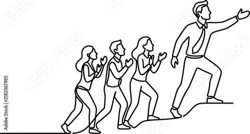 Foto Leader Inspiring Team Upward Progress Business Growth Motivation Success