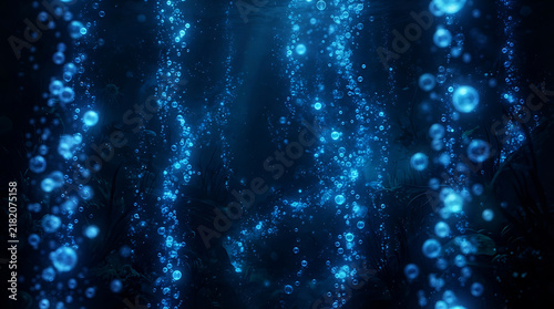 Blue neon lights creating abstract pattern