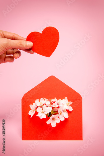Spring with cherry blossoms and a proposal of love