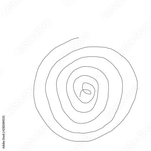 Photography A minimalist vector illustration featuring simple black spiral lines that circle precisely from the outside towards the center, set against a clean white background