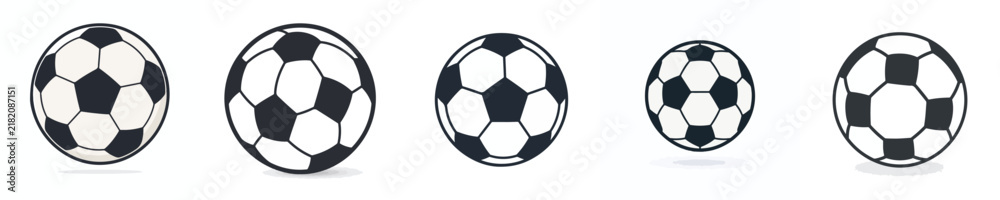 Fototapeta premium Soccer icon set vector on white background
