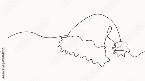 Santa hat continuous line drawing animation on white background for minimalist holiday celebration. self drawing animation, full-length  one line motion video