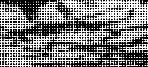 Set of halftone dots gradient pattern texture isolated on white background. Straight dotted spots using halftone circle dot raster texture. Vector blot half tone collection.