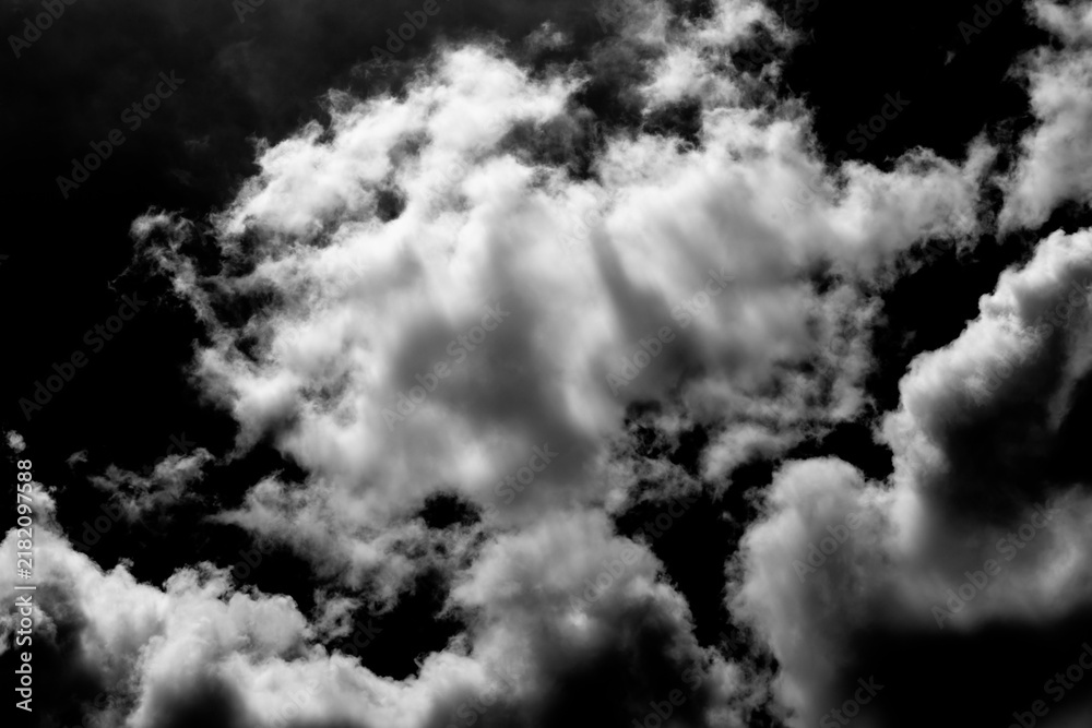 Fototapeta premium white cloud on black background.