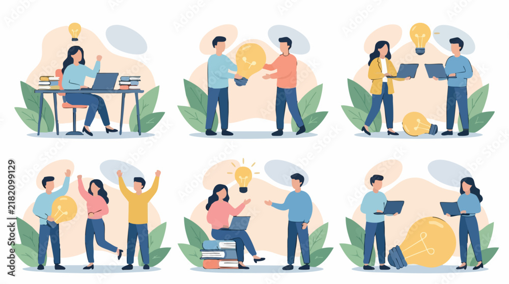 Fototapeta premium Creative Business Ideas, Teamwork, and Innovation Concepts