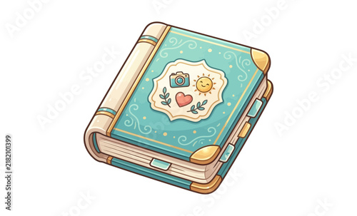 Cute Memory Book Vector Illustration