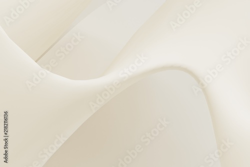 Soft beige and ivory abstract 3D curves with elegant flowing shapes, creating a minimalist, warm, and sophisticated background.