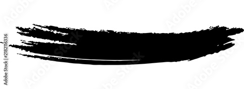 Artistic black brush stroke in a soft curve with ink stroke curved stroke black paint artistic texture design element graphic resource abstract shape white background isolated creative