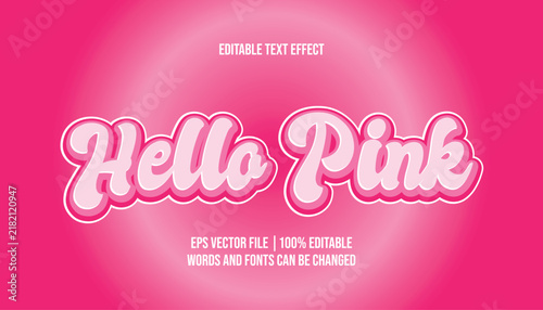 Hello Pink Editable Text Effect