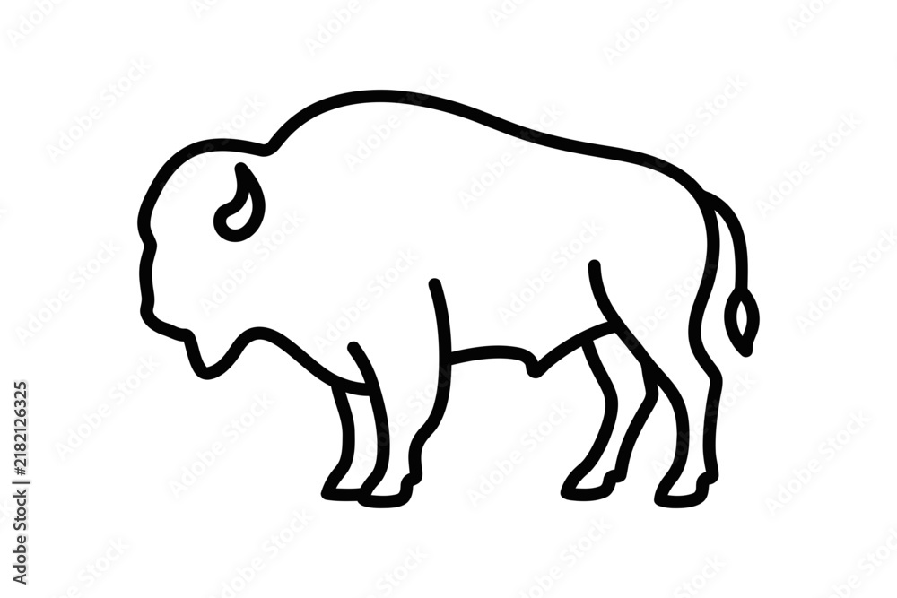 Obraz premium Minimalist American Bison Vector Illustration