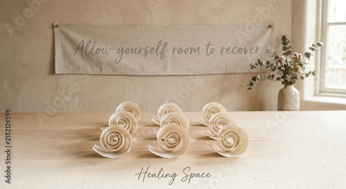 Serene Arrangement of Paper Spirals for Healing and Recovery