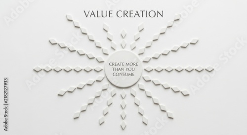 Value Creation Strategy With Diamond Pattern Radiating From Center