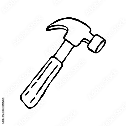 Illustration of a Traditional Claw Hammer