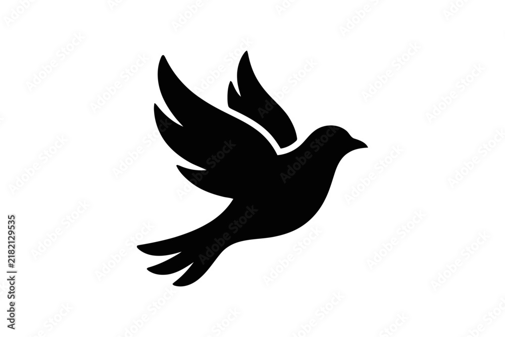 Fototapeta premium Flying Dove Silhouette Vector