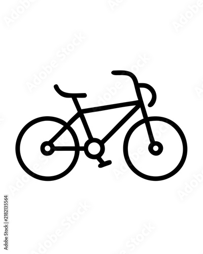 Minimalist bicycle icon vector illustration of a simple bike line art graphic design element.