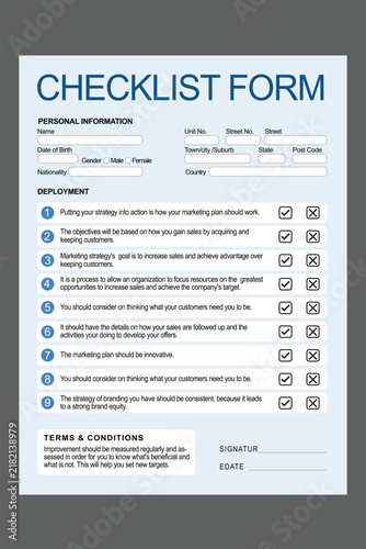 Checklist Form for Marketing Campaign.eps