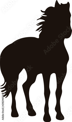 Minimalist horse silhouette vector illustration element