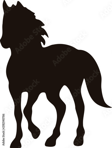 Minimalist horse silhouette vector illustration element