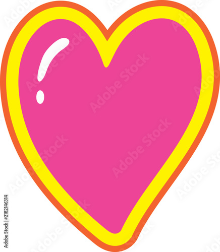 Cute pink decorative heart shape vector illustration element