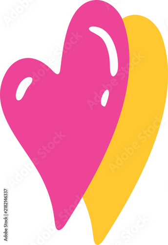 Cute pink decorative heart shape vector illustration element