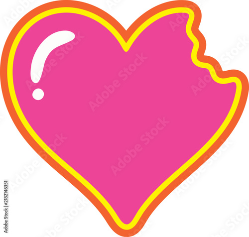 Cute pink decorative heart shape vector illustration element