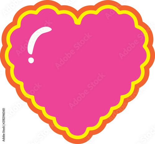 Cute pink decorative heart shape vector illustration element