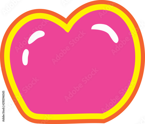 Cute pink decorative heart shape vector illustration element