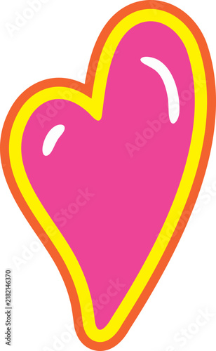 Cute pink decorative heart shape vector illustration element