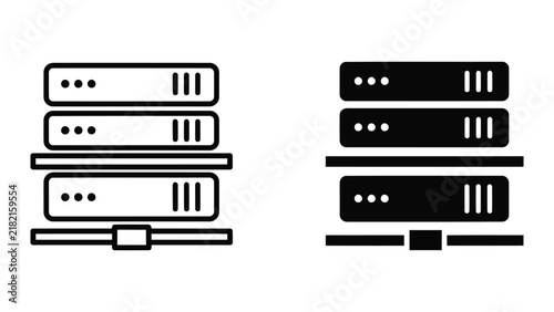Network server rack icon set for data center and enterprise cloud infrastructure systems