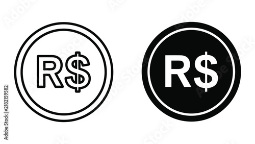 Brazilian real currency symbol vector illustration