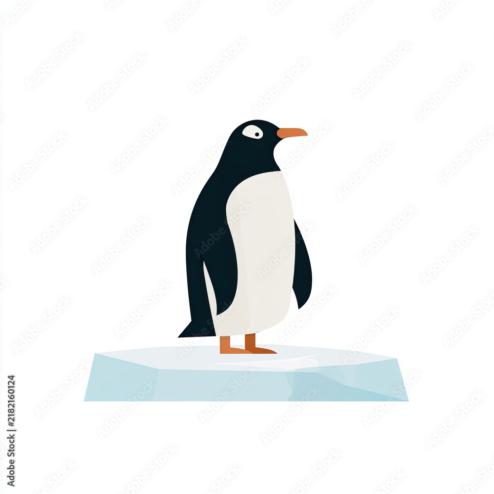 Fototapeta premium transparent background penguin vector illustration on ice