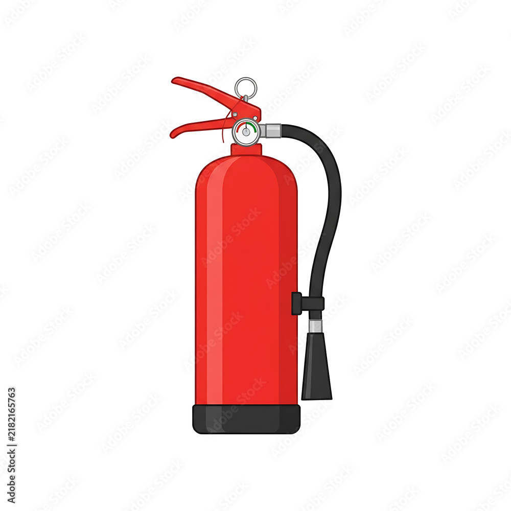 Obraz premium Red fire extinguisher isolated on transparent background for emergency safety and fire protection Ai Generated