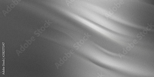 Obraz na plátně Brushed Metal and Black Fabric Texture Background with Smooth Satin Waves, Dark
