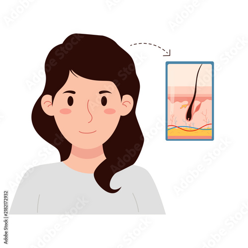 Wavy Hair Anatomy Illustration
