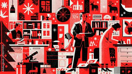 Parlor artists create holiday designs during the Christmas season