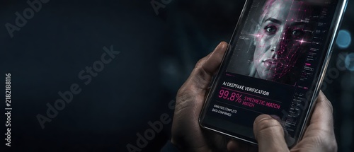 Smartphone screen showing AI deepfake verification warning