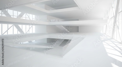 Fototapeta Modern architecture interior design concept.