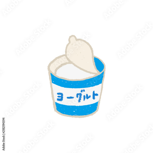 かわいい手描きのヨーグルト