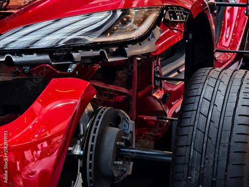 Принти на полотні Detailed overview of automobile components accompanied by descriptive explanatio