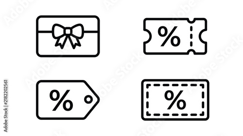 Coupon and discount voucher icon set for retail marketing sales and business promotions