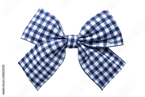 gingham bow tie isolated on white background