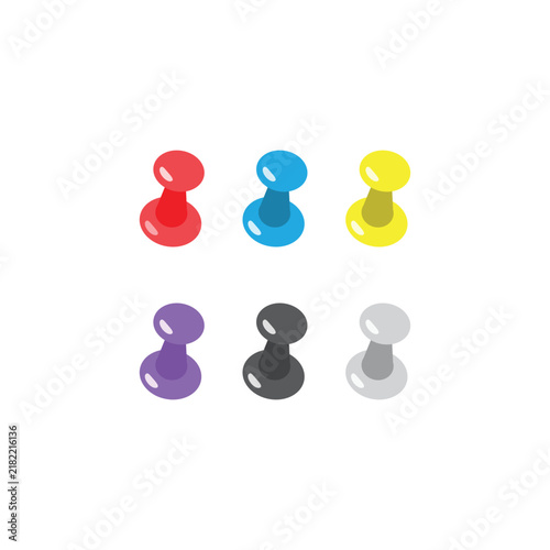 Colorful push pin icon vector design