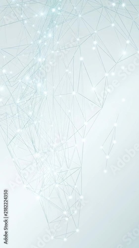 Minimal Blue Data Network Background With Glowing Lines