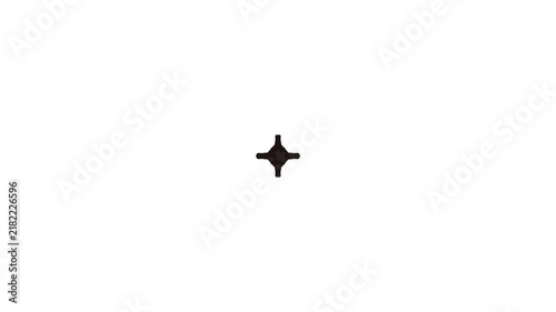 In the center of the image, the cross changes like a miniature pattern.