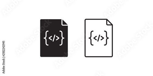 Fotografie Programming code file document icons with markup language syntax element